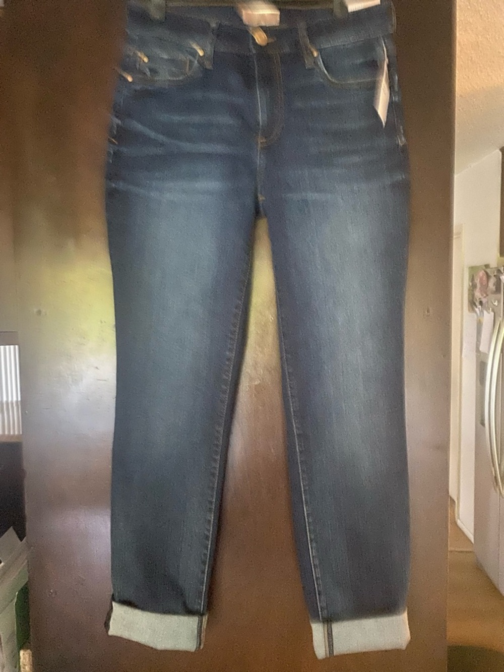 Kut from the Kloth Dark Blue Cuffed Boyfriend Jeans